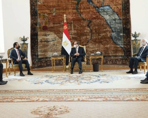 تاکید الحلبوسی و السیسی بر توسعه همکاری‌ها میان عراق، مصر و اردن